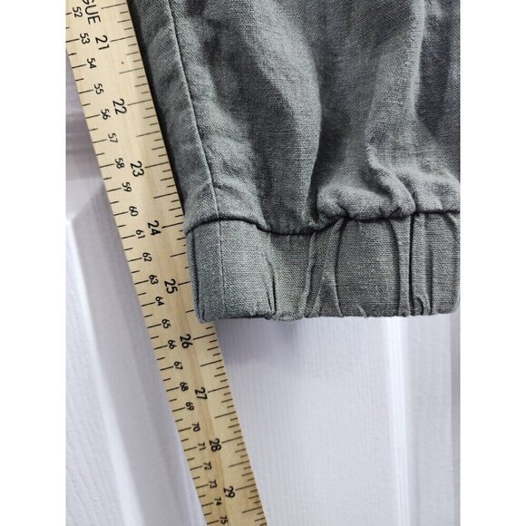 One By Chapter One Linen Blend Jogger Khaki Green Size Small - Picture 4 of 7